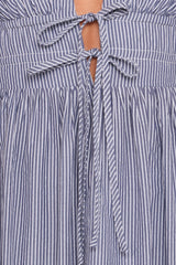 Annora Midi Dress - Navy Pinstripe