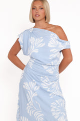 Apryl Midi Dress - Shell Print