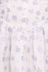 Arianne Mini Dress - White/Blue Floral