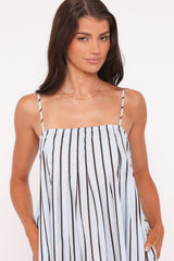 Arletta Maxi Dress - Blue/Brown Stripe