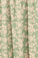 Ashara Long Sleeve Midi Dress - Green Floral