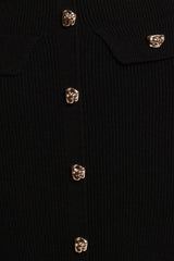 Aspen Button Up Knit Dress - Black