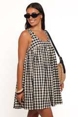 Atria Mini Dress - Black Cream Gingham