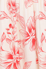 Avania Strapless Midi Dress - Red Floral