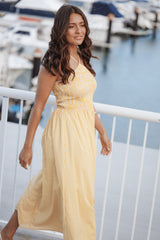 Aviva Smocked Midi Dress - Mango Stripe