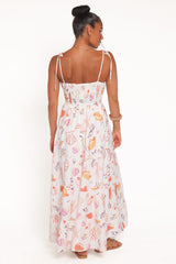 Bairbre Maxi Dress - Pink Beach Print
