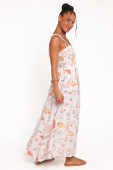 Bairbre Maxi Dress - Pink Beach Print