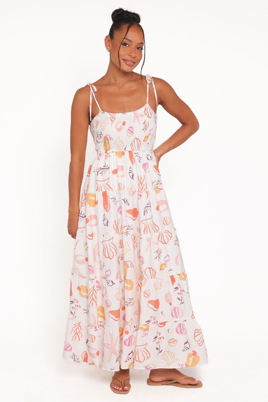 Bairbre Maxi Dress - Pink Beach Print