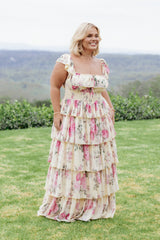Belle Maxi Dress - Yellow Floral