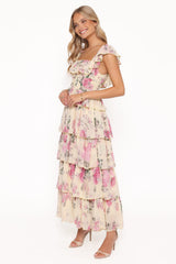Belle Maxi Dress - Yellow Floral