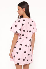 Bertine Mini Dress - Pink Polka Dot
