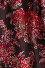 Betina Bow Front Maxi Dress - Brown Floral