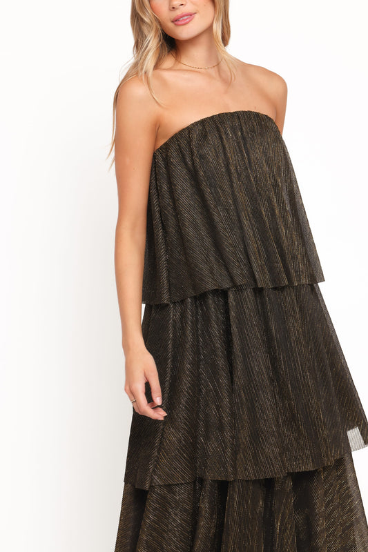 Bloom Strapless Maxi Dress - Black