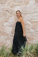 Bloom Strapless Maxi Dress - Black Lace