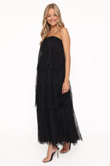 Bloom Strapless Maxi Dress - Black Lace