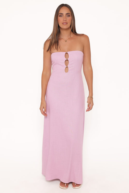 Bolton Strapless Maxi Dress - Lavender