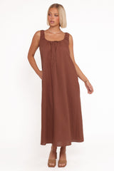 Bowman Maxi Dress - Chocolate Brown