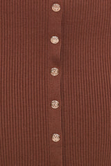 Brydie Long Sleeve Midi Dress - Chocolate Brown