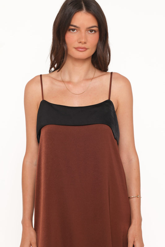 Cartia Midi Dress - Black/Brown