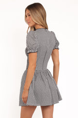 Celine Mini Dress - Black Gingham