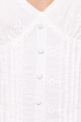 Cherish Eyelet Mini Dress - White