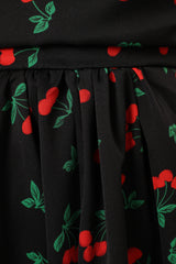 Chlo Puff Sleeve Midi Dress - Cherry Print