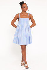 Cole Mini Dress - Blue Stripe