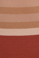 Colten Long Sleeve Knit Dress - Brown Stripe