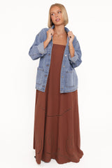 Como Strapless Maxi Dress - Brown