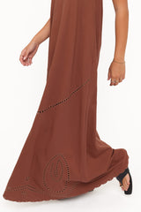 Como Strapless Maxi Dress - Brown