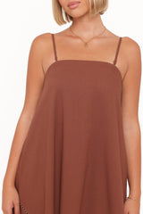 Como Strapless Maxi Dress - Brown