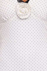 Conrad Halter Maxi Dress - White Polka Dot