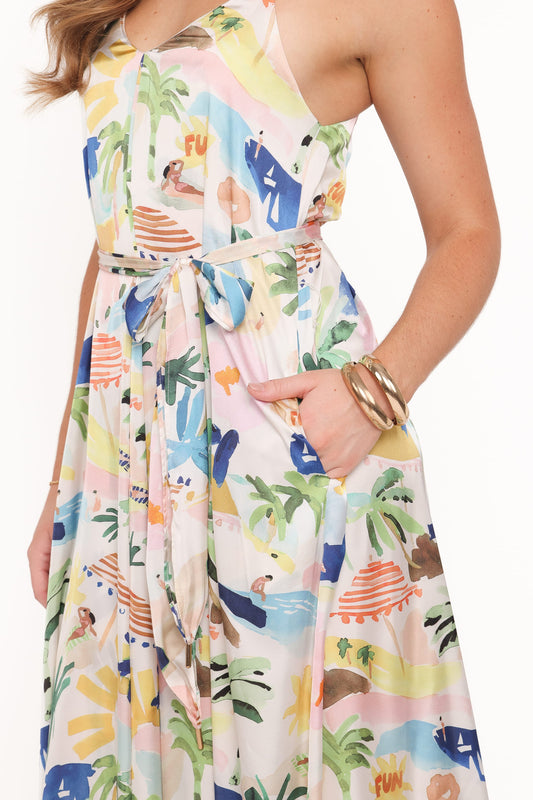 Coralee Maxi Dress - Cream Resort Isle