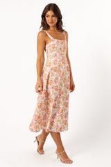 Cosima Midi Dress - Pink Floral