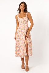 Cosima Midi Dress - Pink Floral