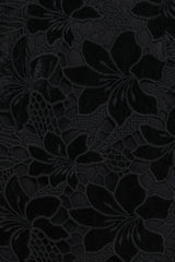Cynthia Velvet Lace Mini Dress - Black