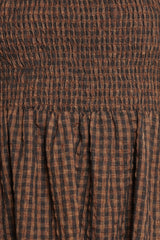 Cyrena Maxi Dress - Brown Check
