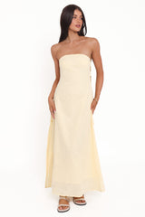 Cyrus Strapless Maxi Dress - Butter Yellow