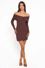 Danica Mini Dress - Chocolate Brown