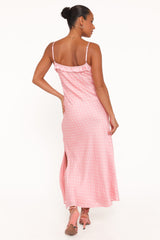 Dara Midi Dress - Pink Polka Dot