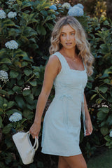 Davida Mini Dress - Pale Blue Broderie