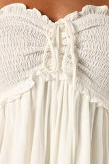 Dayton Strapless Midi Dress - White