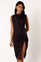 Dina Midi Dress - Black Coffee