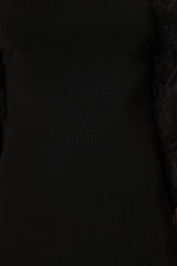 Dolly Puff Sleeve Midi Dress - Black