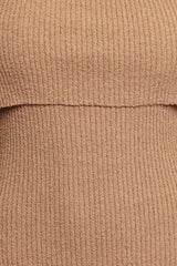 Domitia Off Shoulder Knit Dress - Brown