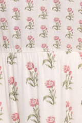 Echo Midi Dress - White/Pink