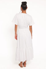 Edel Short Sleeve Maxi Dress - White