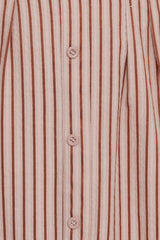 Eilis Short Sleeve Button Down Maxi Dress - Brown Stripe