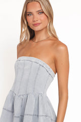 Ellen Strapless Mini Dress - Light Denim