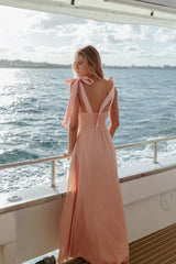 Ellody Maxi Dress - Peach Polka Dot